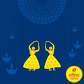 Illustration of Navratri and Garba utsav greeting card