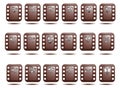 Negative film avatar icon set Royalty Free Stock Photo