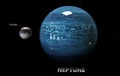 Illustration of Neptune's moons and star. Elements of this im Royalty Free Stock Photo