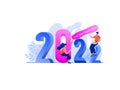 New Year 2022 Resolution Flat Illustration Royalty Free Stock Photo