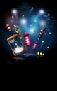 New year`s celebration card with firework Royalty Free Stock Photo