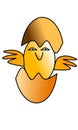 Illustration of a newly hatched chick, suitable for children& x27;s comics as an illustration