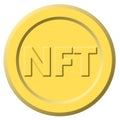 Illustration of NFT Non Fungible Token which is used to sell digital data