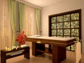 Illustration of nice massage room in spa salon