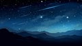 an illustration of a night sky with stars and meteors