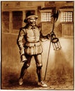 Illustration of a night watchman