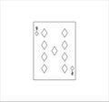 Illustration of a nine of diamonds isolated on a white background
