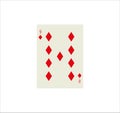 Illustration of a nine of diamonds playing card with isolated on a white background