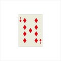 Illustration of a nine of diamonds playing card with isolated on a white background