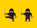Illustration of ninja character in a flat style