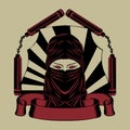 Illustration of ninja head Royalty Free Stock Photo
