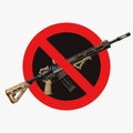 No assault rifle weapon sign