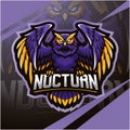 Nocturnal bird owl mascot logo design