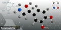 Illustration of Norepinephrine Molecule isolated gray background Royalty Free Stock Photo