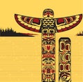 Illustration of a north American totem pole