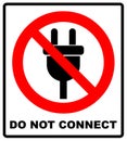 Illustration of a not allowed icon with a plug Royalty Free Stock Photo