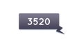 Illustration of 3520 numbers in gray speech bubble on white background, copy space Royalty Free Stock Photo