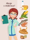 Nutritionist assesses food allergies and intolerances Royalty Free Stock Photo