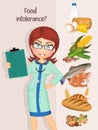 Nutritionist assesses food allergies and intolerances Royalty Free Stock Photo