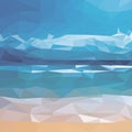 Illustration with ocean and beach