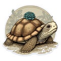 Illustration of ocean turtle, vintage style