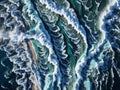 Illustration of the ocean, where the natural beauty of the waves unfolds in mesmerizing patterns and shades
