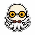 Illustration of an octopus wearing a pair of eyeglasses and a stylish bow tie