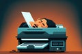 Illustration of an office worker exhausted from overtime sleeping on the work place. Generative AI Royalty Free Stock Photo