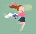 Illustration of an office worker running to meet a deadline