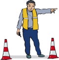 Official directing traffic