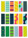 Set of 18 Abstract patterns. Color seamless backgrounds