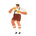 Illustration of Oktoberfest man celebrating. Party Concept Flat Vector Illustration. Royalty Free Stock Photo