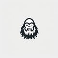 Minimalist Sasquatch Logo With Beard Design