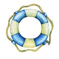 Illustration of old lifebuoy nautical equipment.