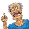 Illustration an old man angry talking