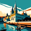 Illustration of the old town of Schaffhausen in Switzerland AI generated Royalty Free Stock Photo