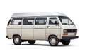 Illustration of an Old White Passenger Van, Generative AI