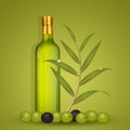 Illustration of olive bottle oil