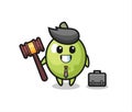 Illustration of olive mascot as a lawyer