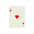 Illustration of an one of heart playing card with isolated on a white background