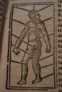 illustration of a naked man in a book
