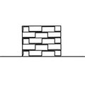 Illustration one line drawing of beick wall Royalty Free Stock Photo