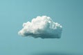 Illustration of one white cloud floating in the sky against a solid blue background in a simple minimalistic style reminiscent of Royalty Free Stock Photo