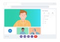 illustration of online team meeting with speaker and participants on screen user interface collaborative digital workspace perfect Royalty Free Stock Photo