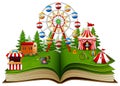 Open book with playground on a white background Royalty Free Stock Photo