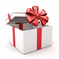 Illustration of an open gift box on a white background, Ai Generated Royalty Free Stock Photo