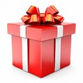 Illustration of an open gift box on a white background, Ai Generated Royalty Free Stock Photo