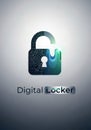 An illustration of an open padlock symbolizing digital security. The lock incorporates circuit Royalty Free Stock Photo