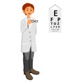 Ophthalmologist doctor giving glasses