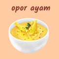 illustration of opor ayam Indonesian specialty food,